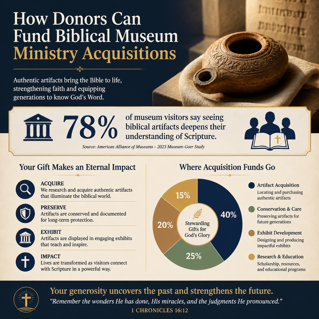 How donors can fund biblical museum ministry acquisitions statistics