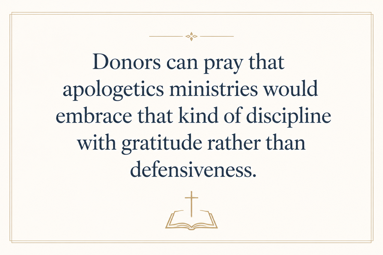 Key insight about How donors can pray for Christian apologetics ministries