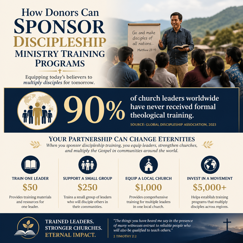 How donors can sponsor discipleship ministry training programs statistics