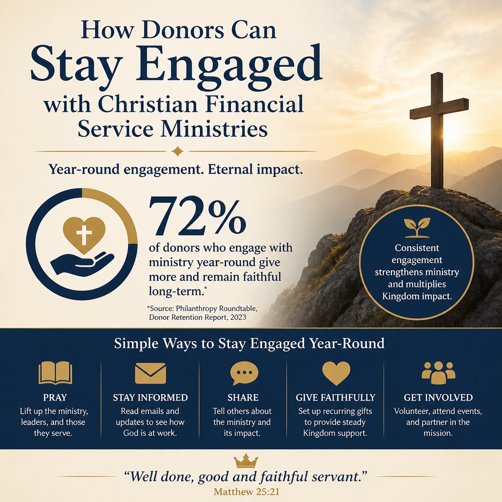 How donors can stay engaged with Christian financial service ministries year-round statistics