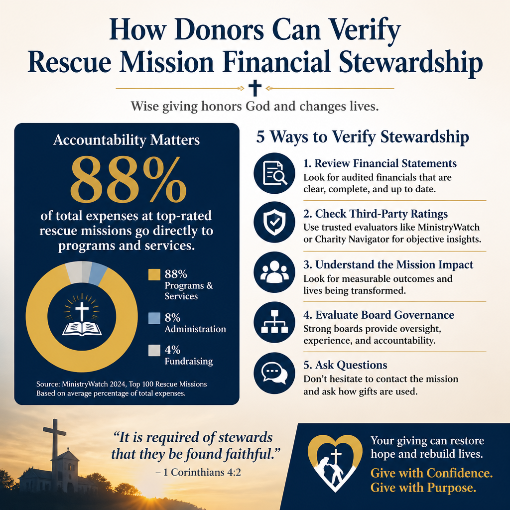 How donors can verify rescue mission financial stewardship statistics