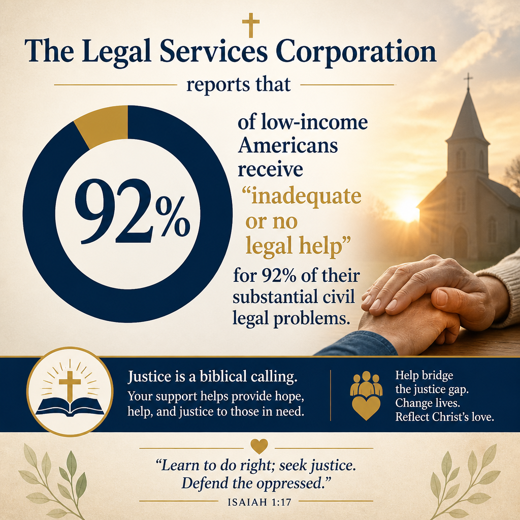 The Legal Services Corporation reports that low-income Americans receive “inadequate or no legal help for 92% of their s