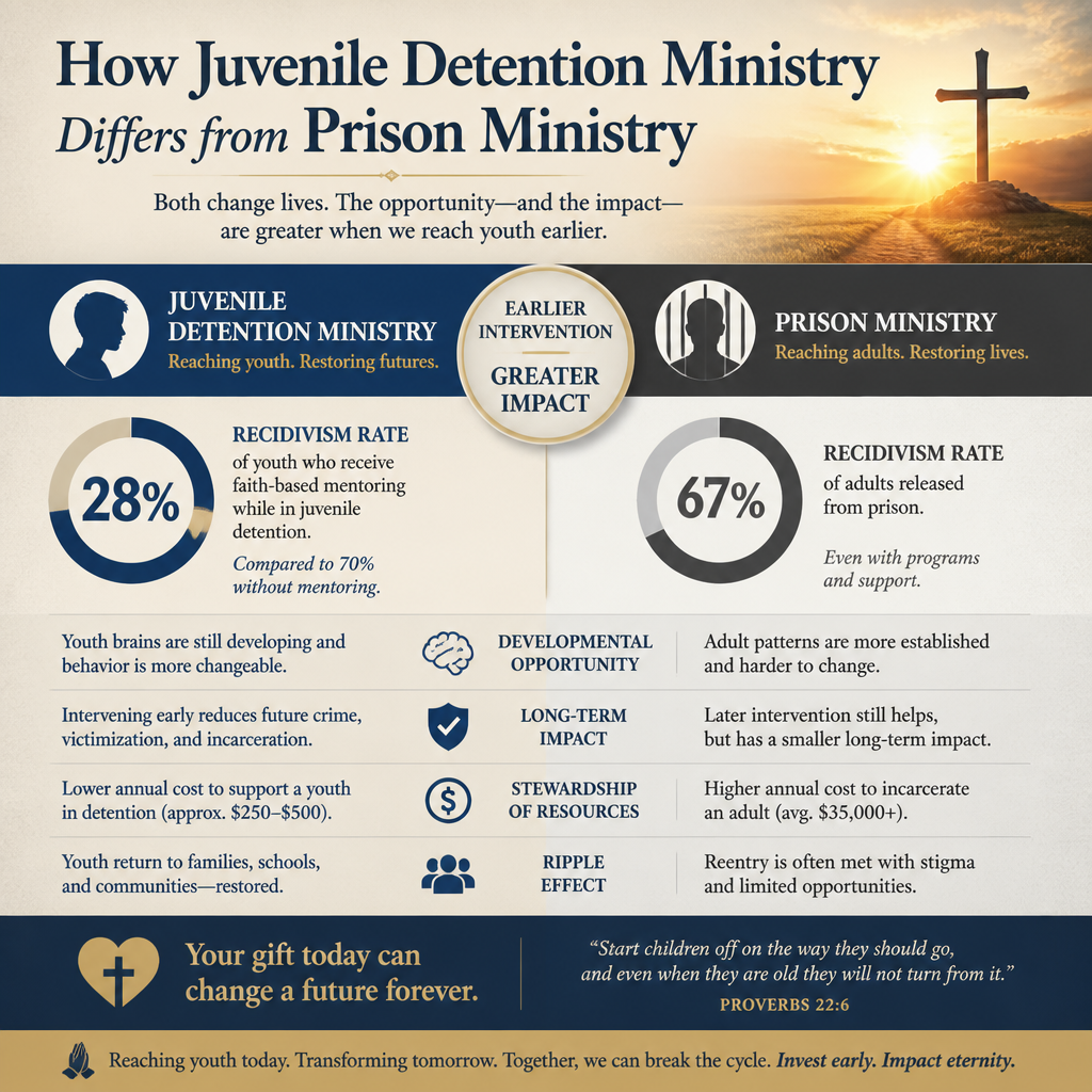 How juvenile detention ministry differs from prison ministry statistics