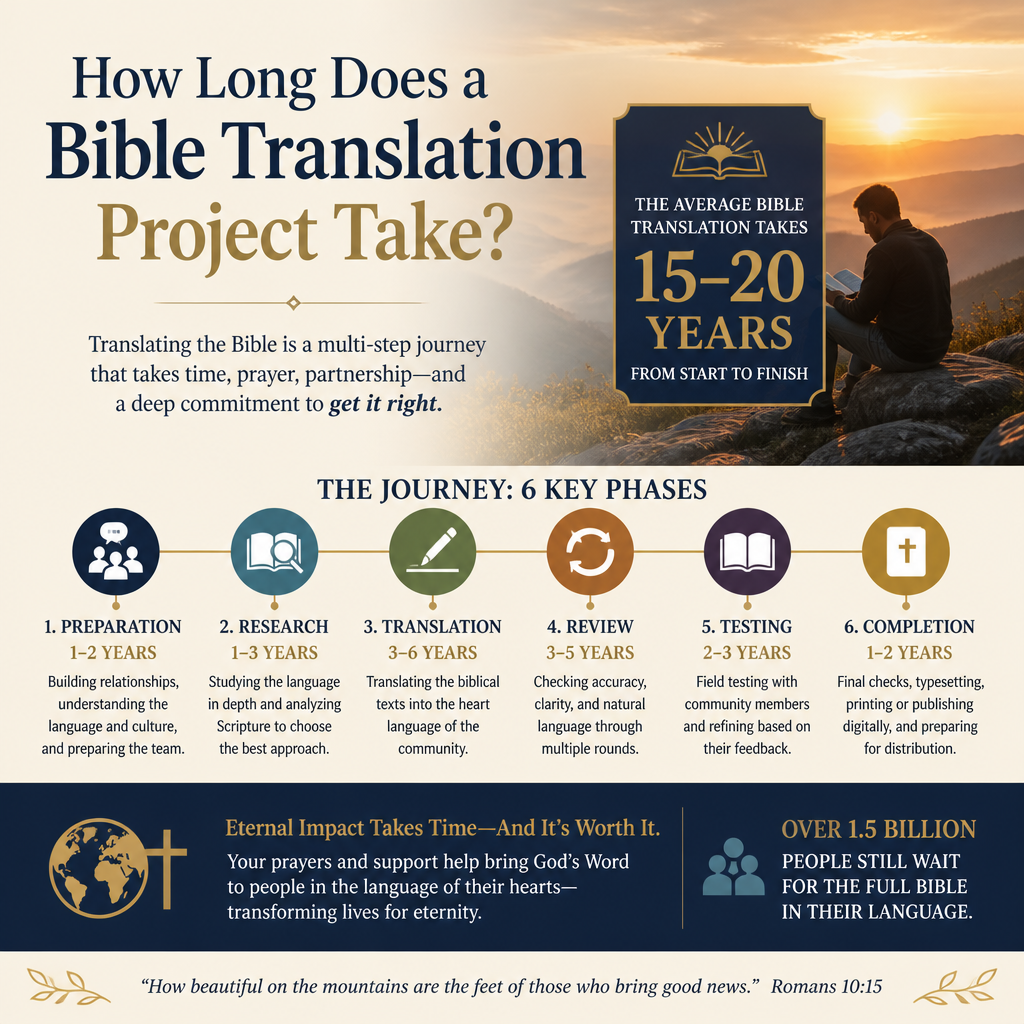 How long does a Bible translation project take statistics