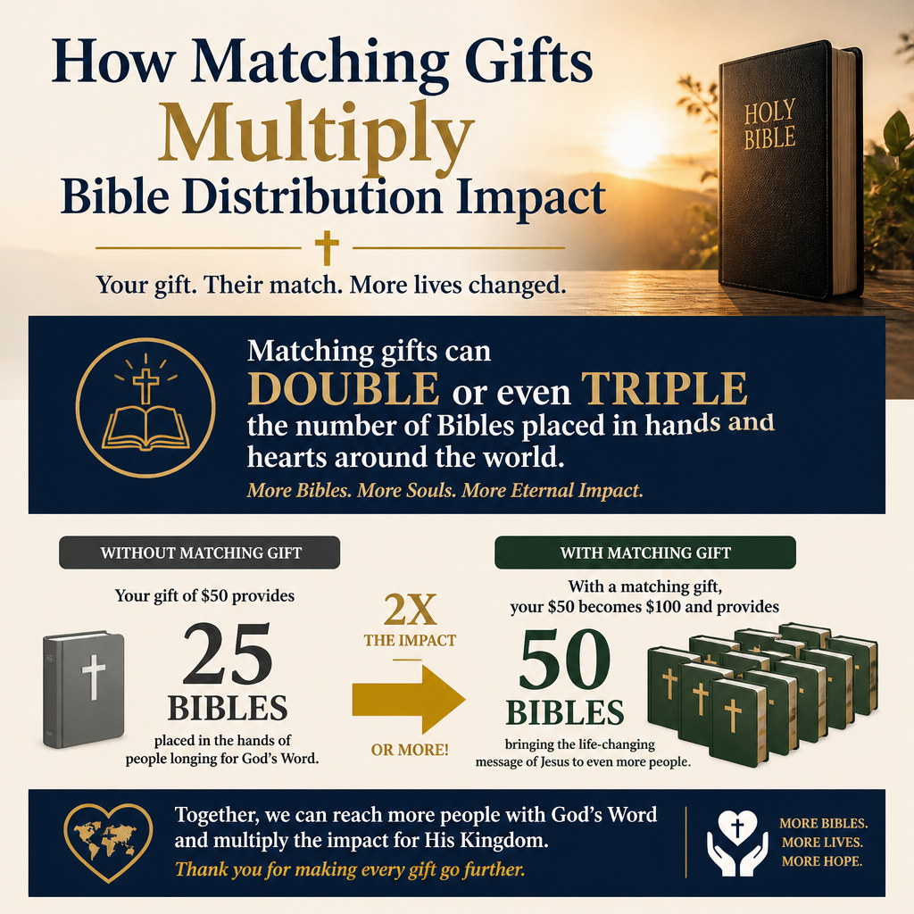 How matching gifts multiply Bible distribution impact statistics
