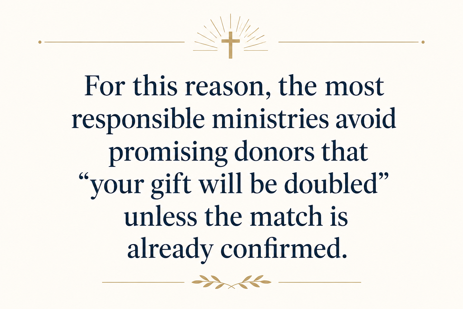 Key insight about How matching gifts work for Christian adoption ministries