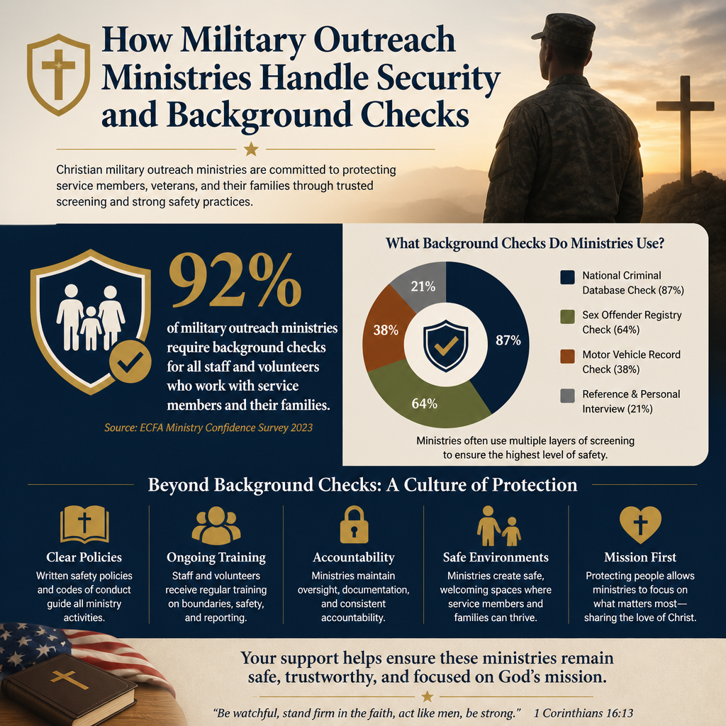 How military outreach ministries handle security and background checks statistics