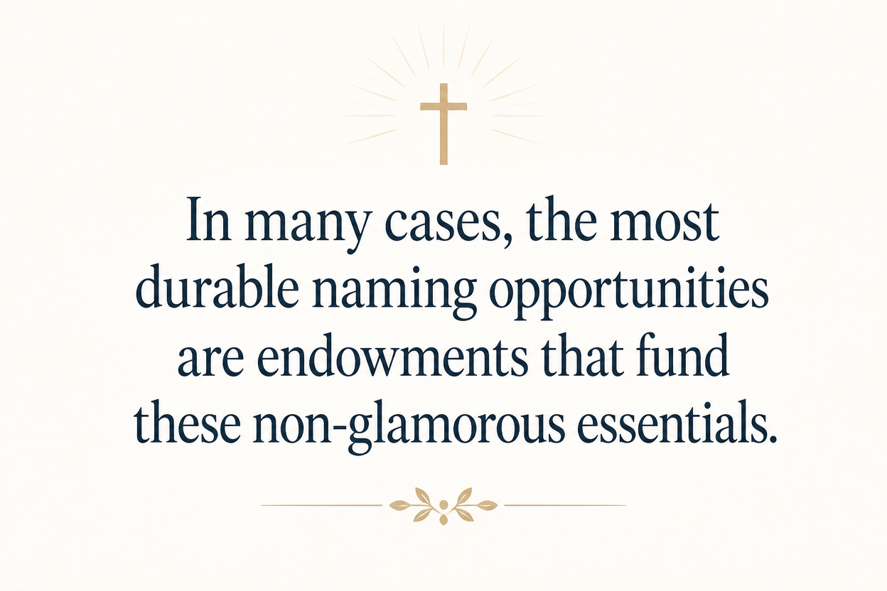 Key insight about How naming opportunities work at biblical museum ministries