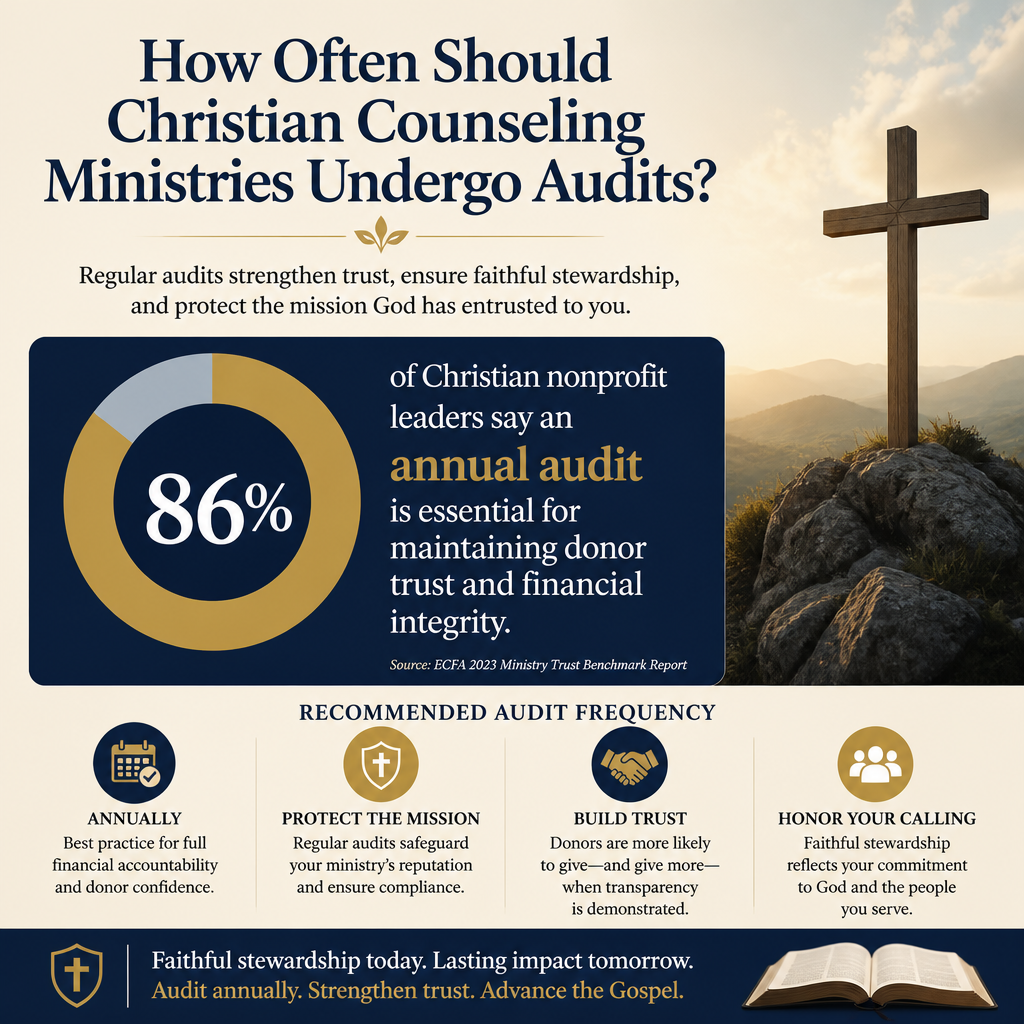 How often Christian counseling ministries should undergo audits statistics