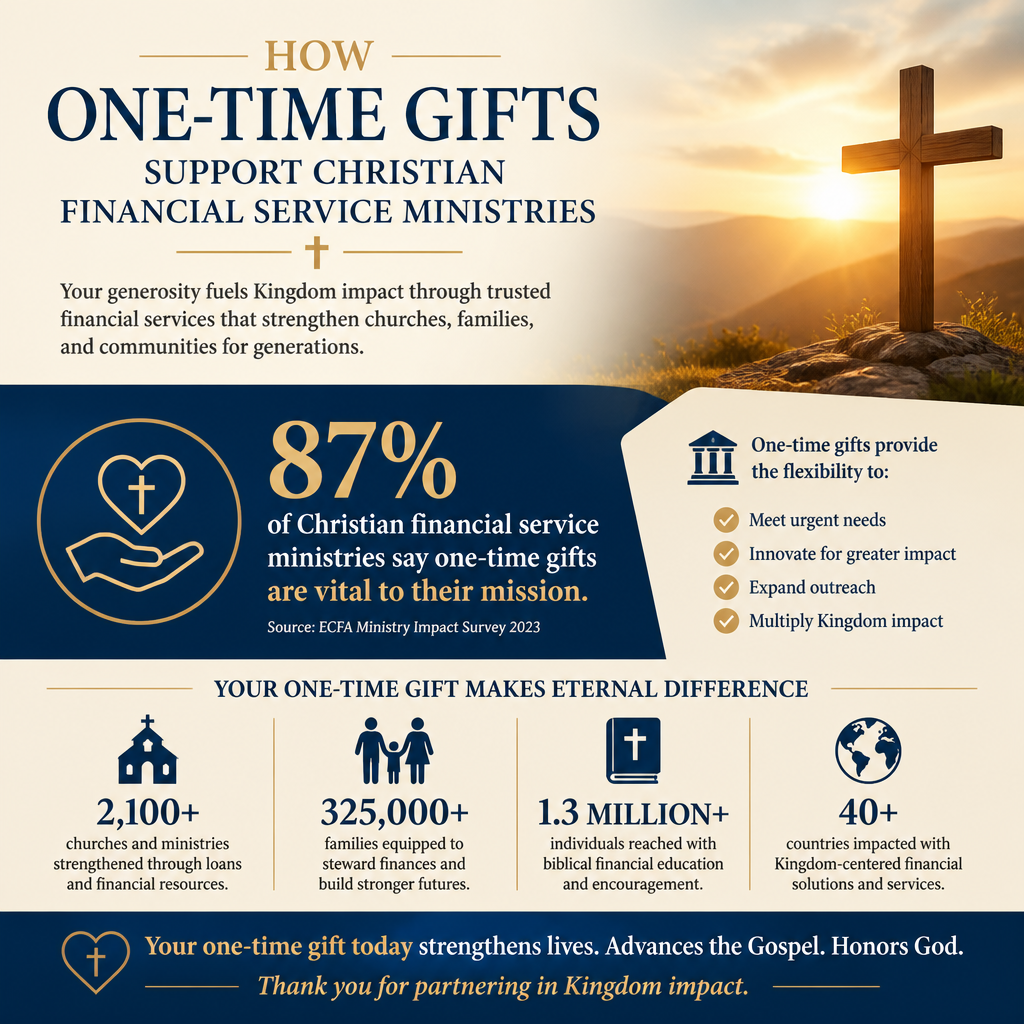 How one-time gifts support Christian financial service ministries statistics