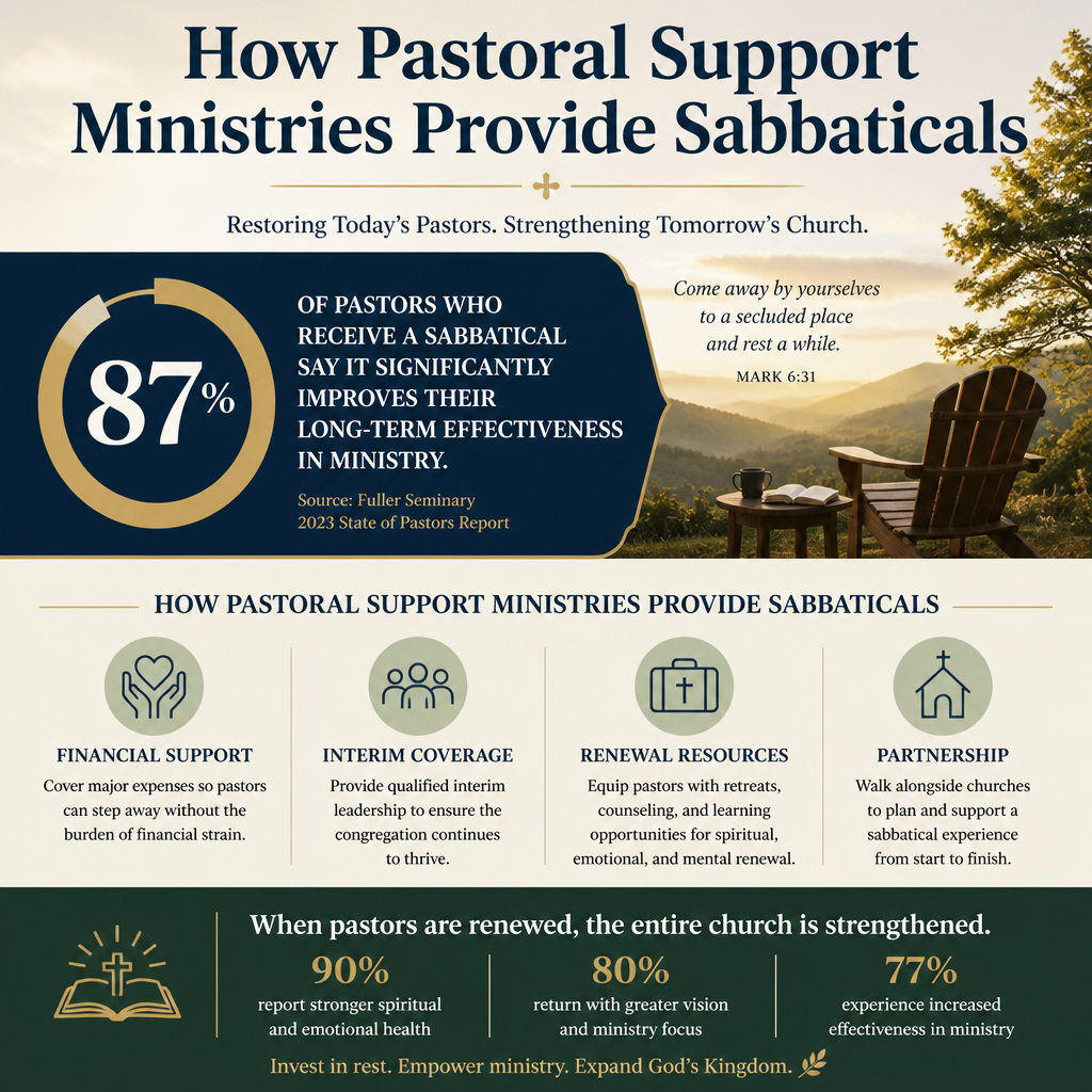 How pastoral support ministries provide sabbaticals statistics