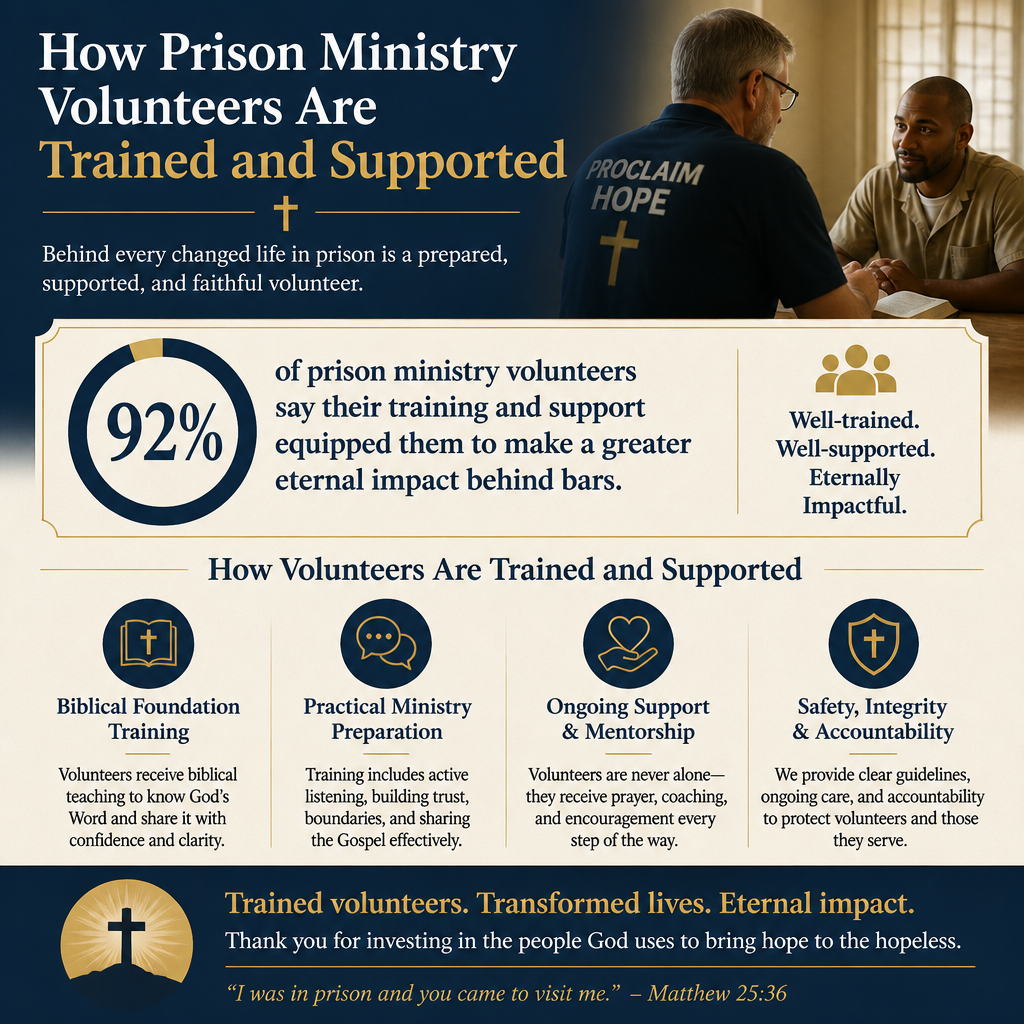 How prison ministry volunteers are trained and supported statistics