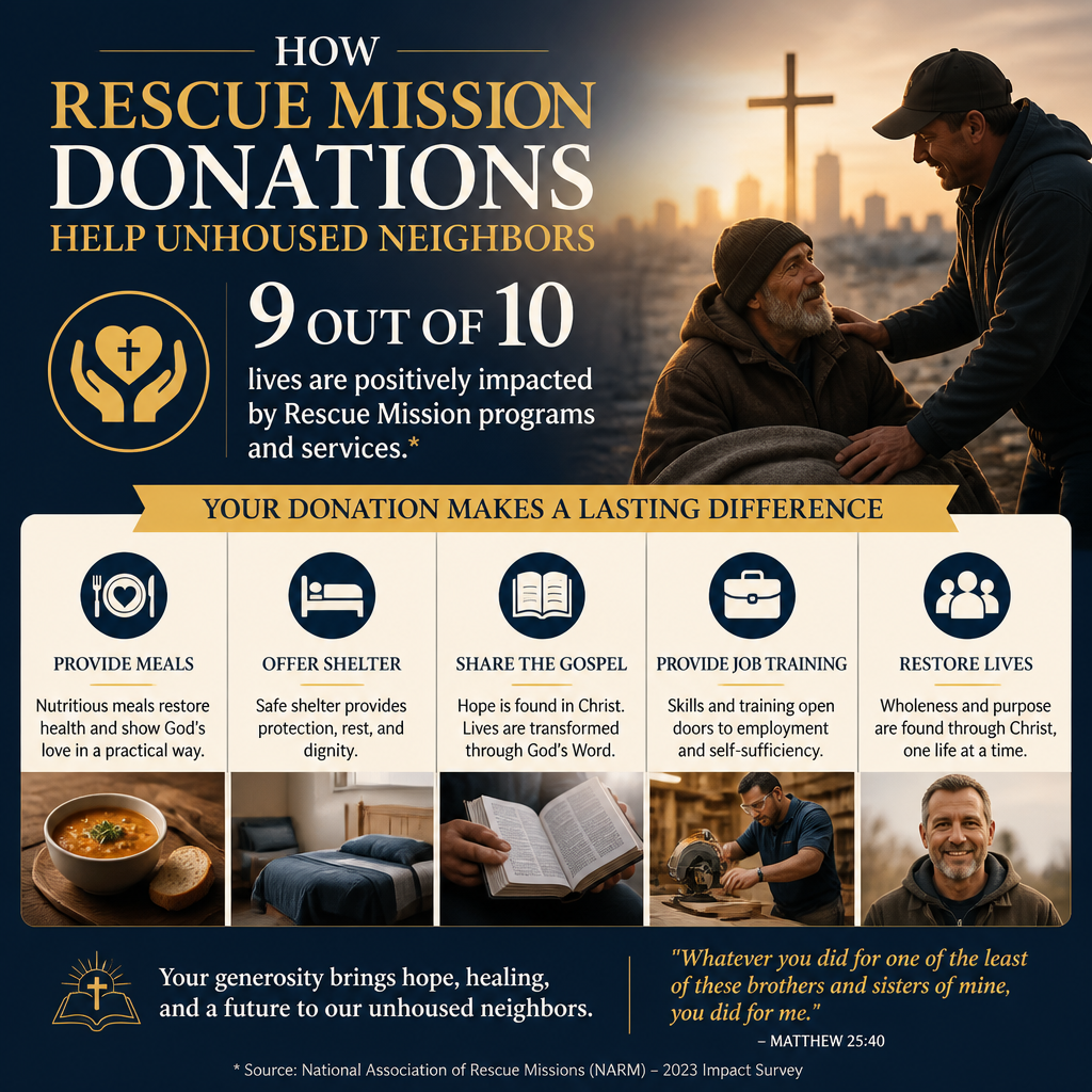 How rescue mission donations help unhoused neighbors statistics