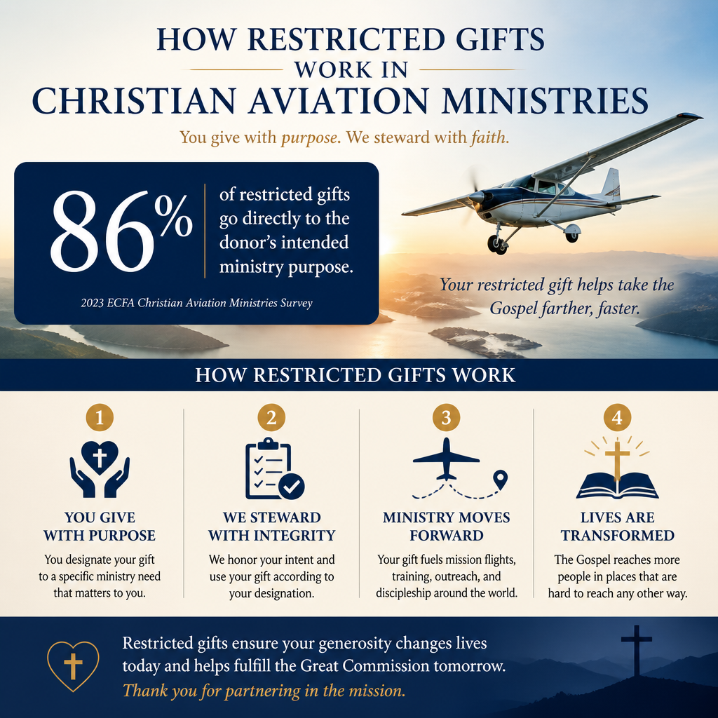 How restricted gifts work in Christian aviation ministries statistics