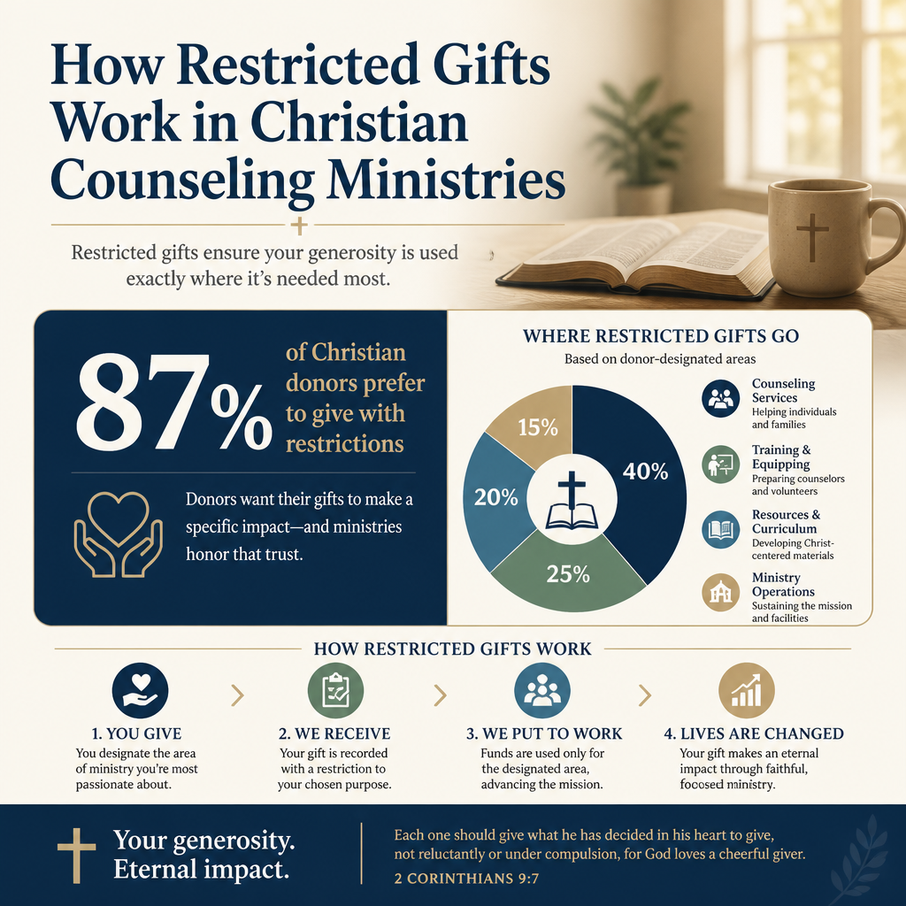 How restricted gifts work in Christian counseling ministries statistics