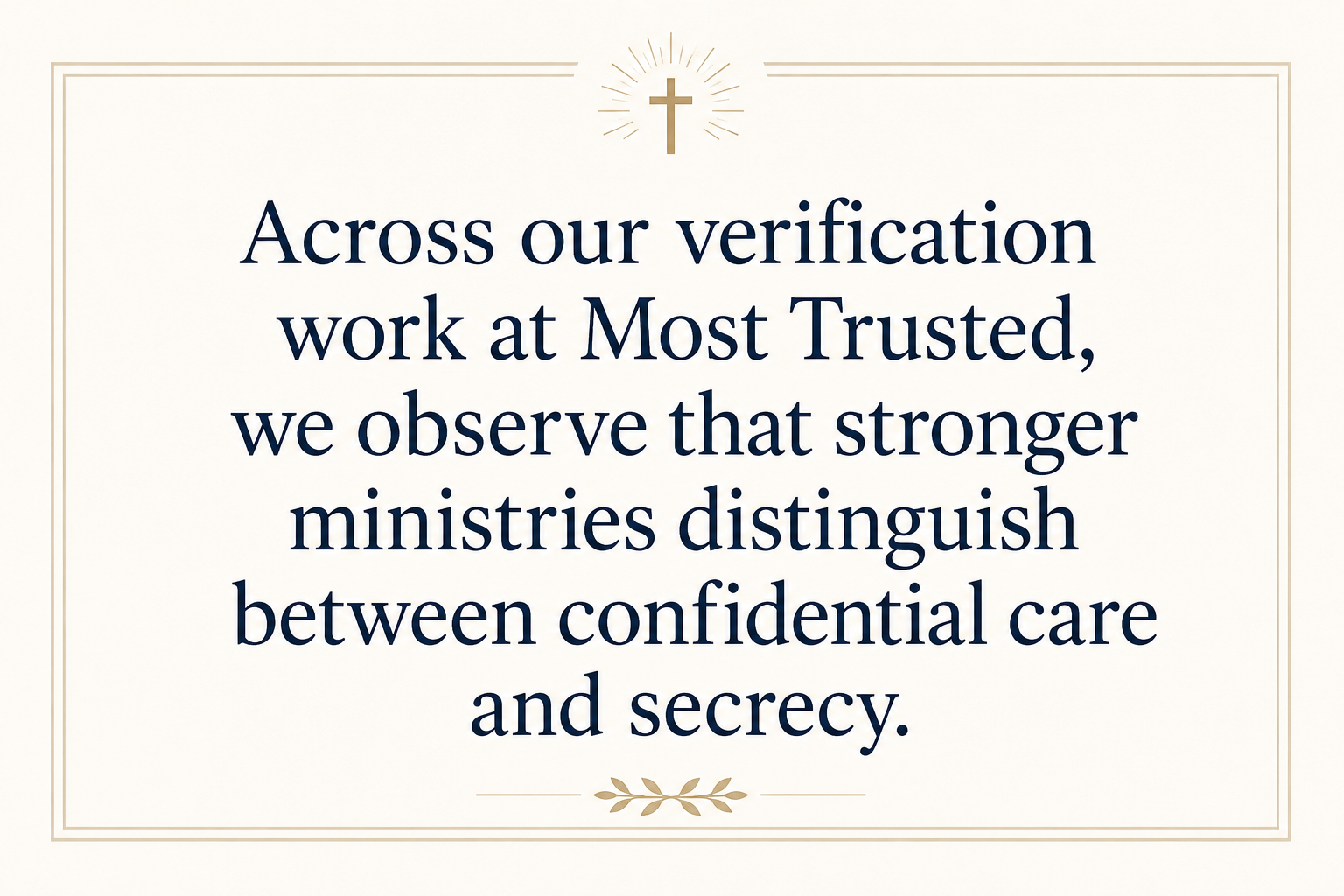 Key insight about How to choose a trustworthy pastoral support ministry