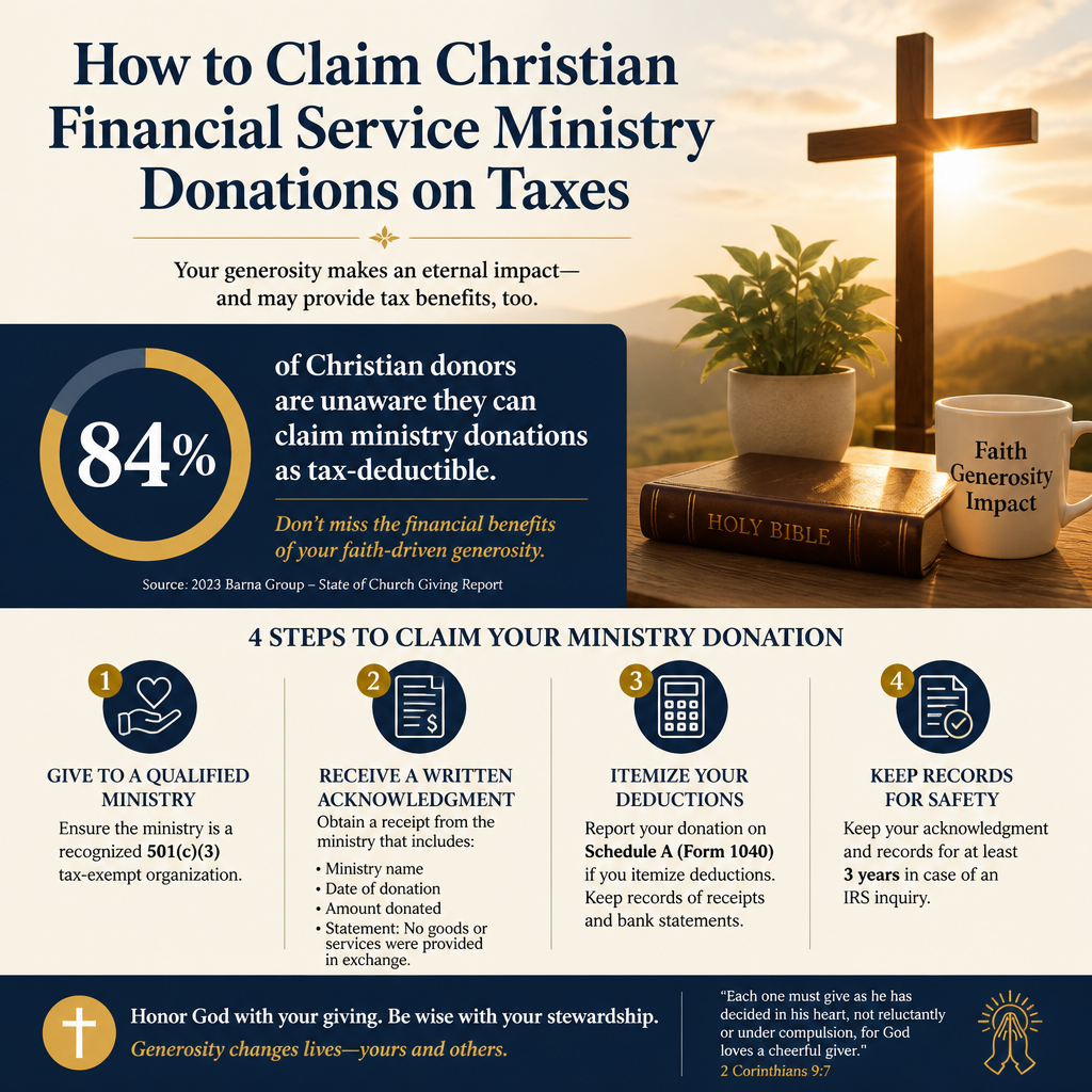 How to claim Christian financial service ministry donations on taxes statistics