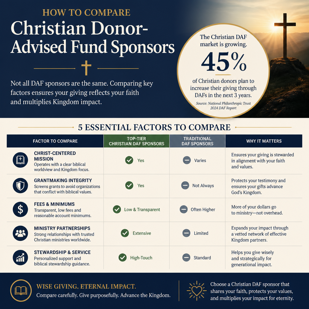 How to compare Christian donor-advised fund sponsors statistics