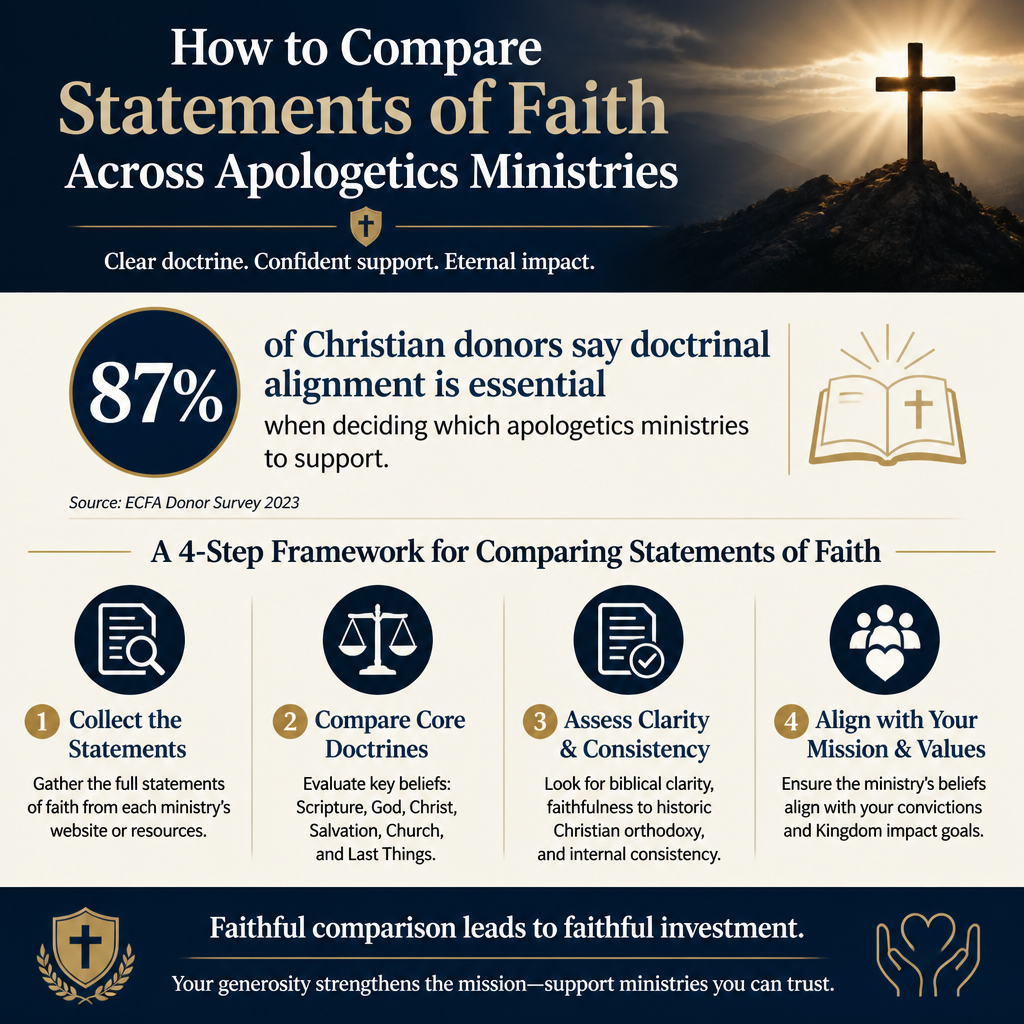 How to compare statements of faith across apologetics ministries statistics