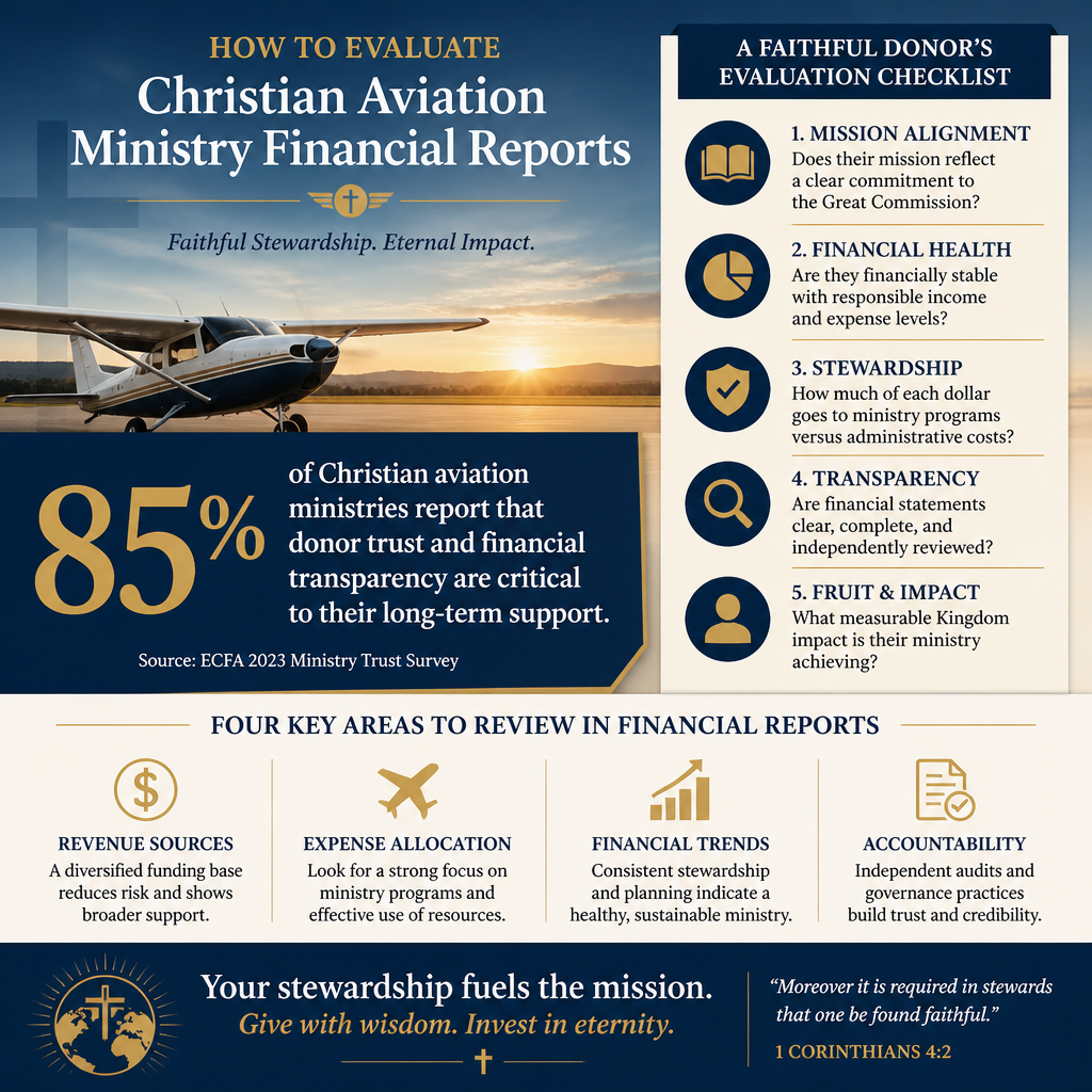How to evaluate Christian aviation ministry financial reports statistics