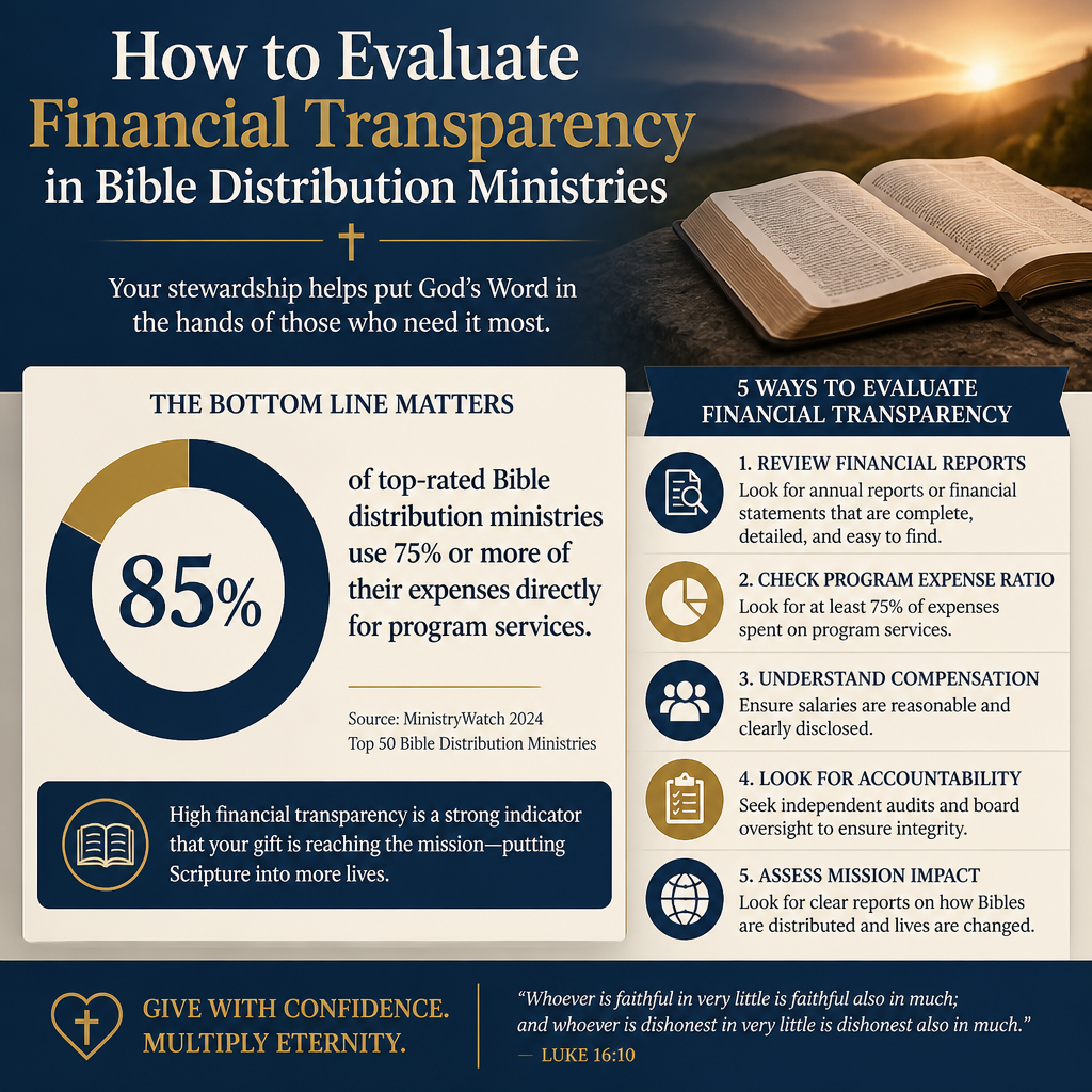 How to evaluate financial transparency in Bible distribution ministries statistics