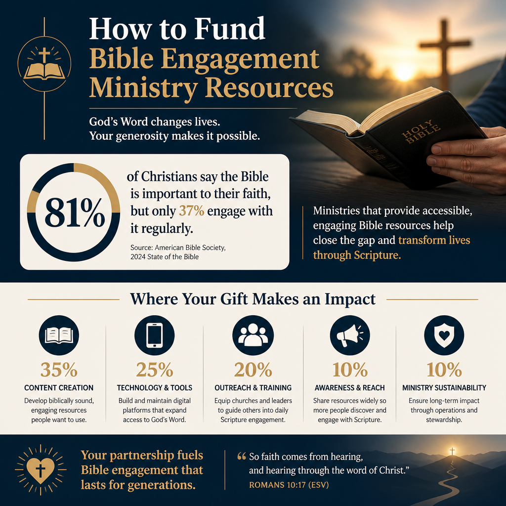 How to fund Bible engagement ministry resources statistics