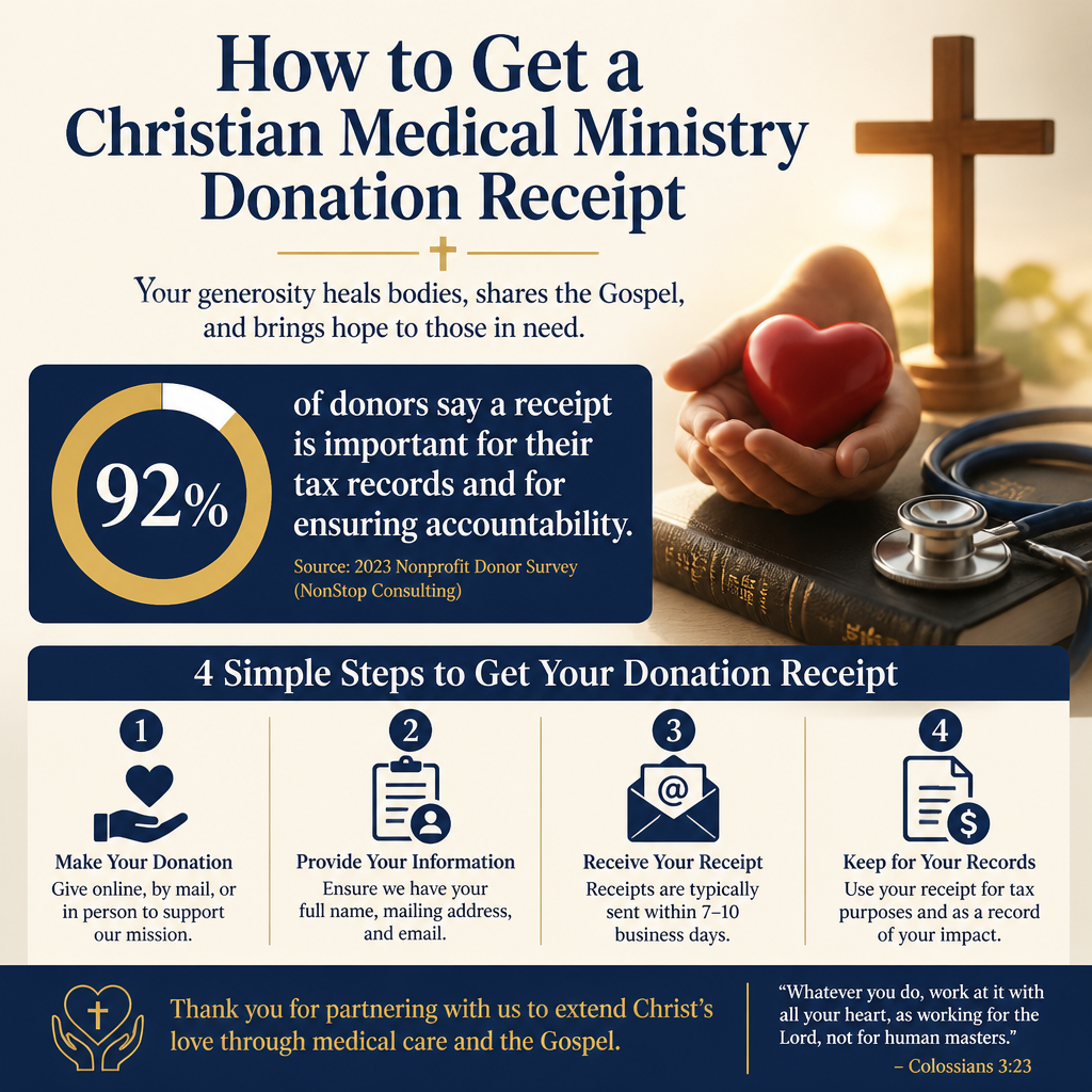 How to get a Christian medical ministry donation receipt statistics