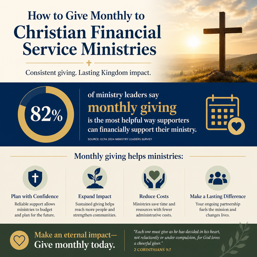 How to give monthly to Christian financial service ministries statistics