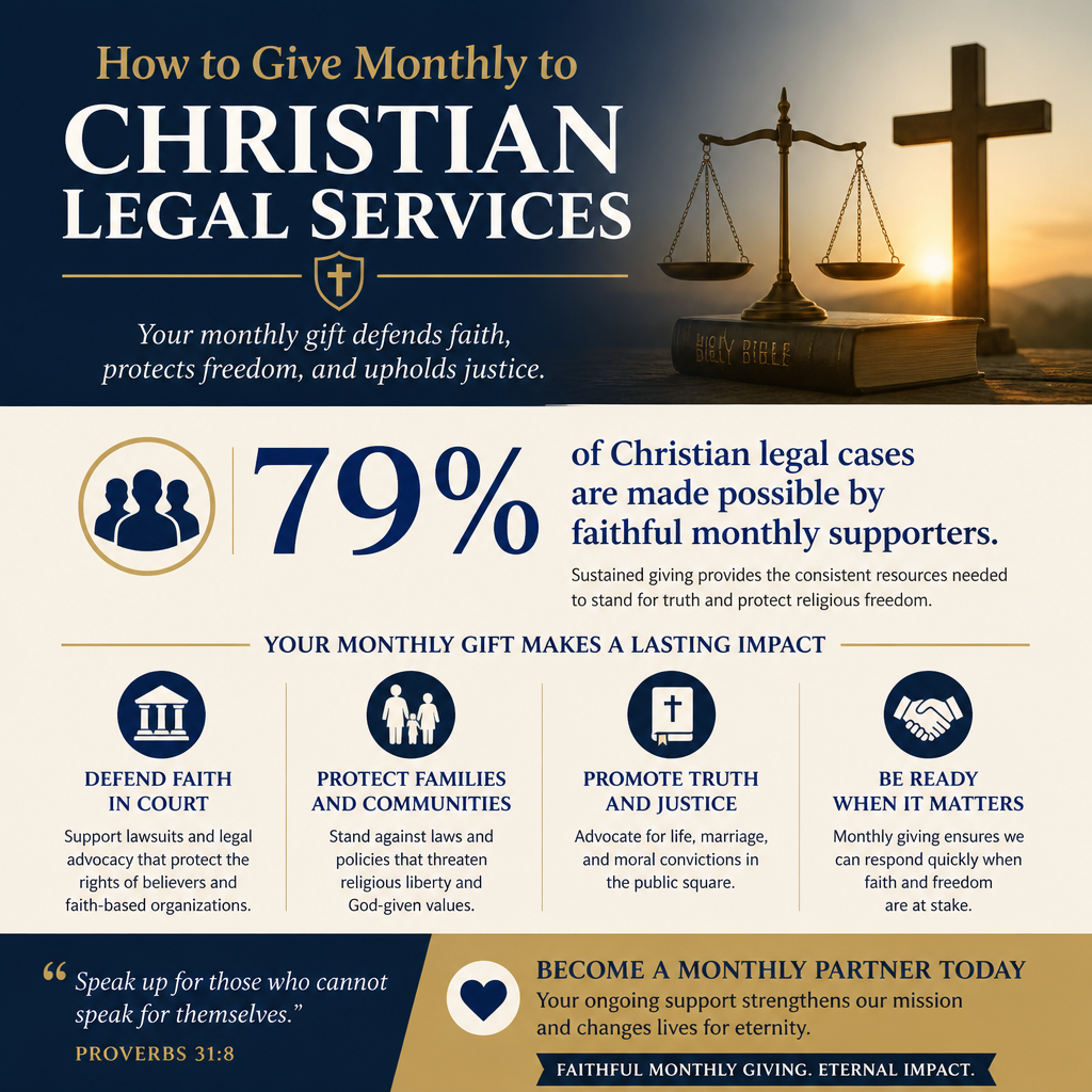 How to give monthly to Christian legal services statistics