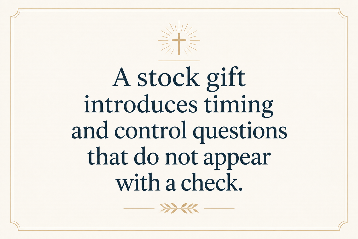 Key insight about How to give stock to Christian financial service ministries