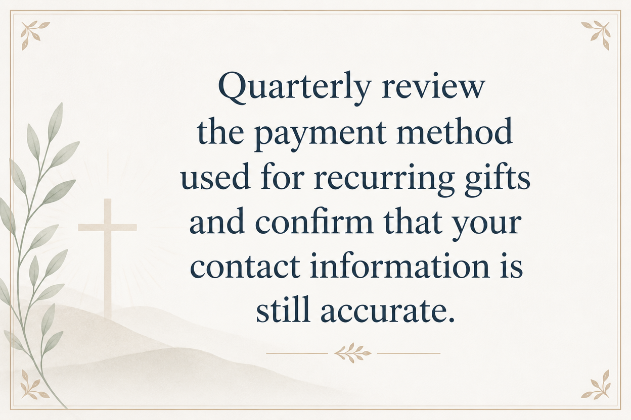 Key insight about How to keep your records current with Christian financial service ministries