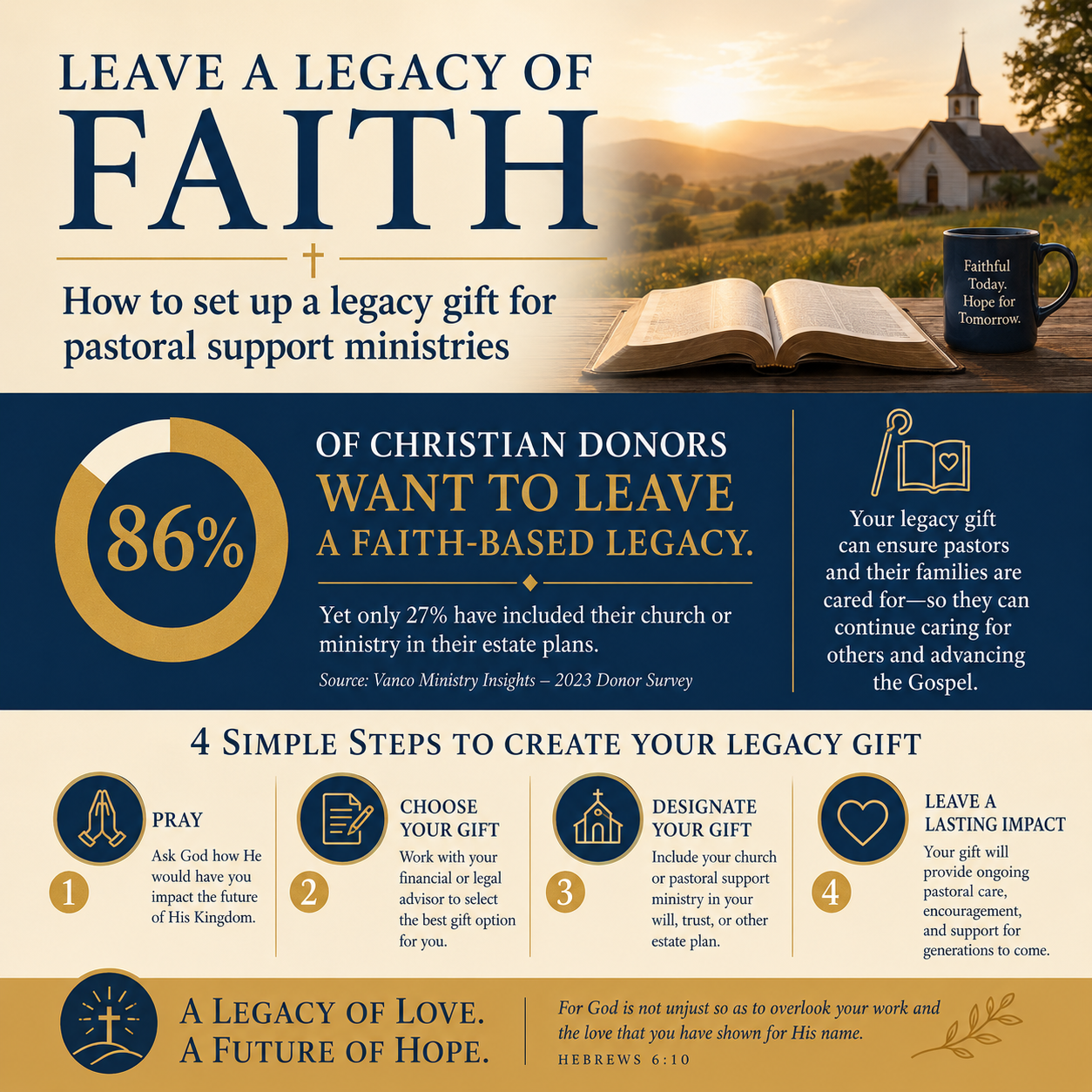 How to set up a legacy gift for pastoral support ministries statistics