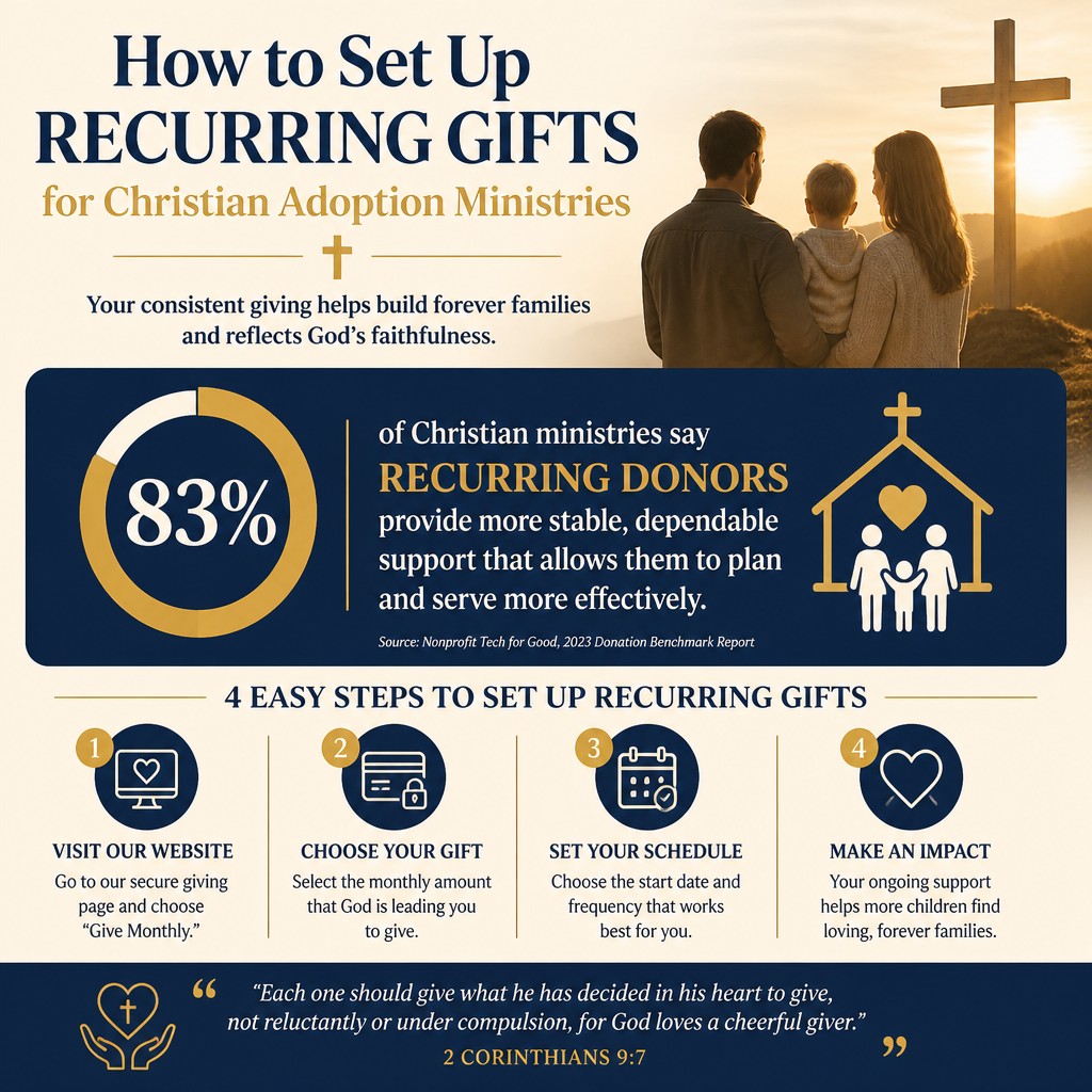 How to set up recurring gifts for Christian adoption ministries statistics