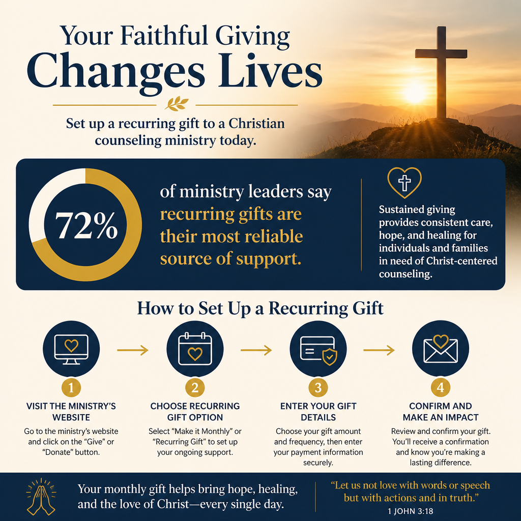 How to set up recurring gifts to Christian counseling ministries statistics