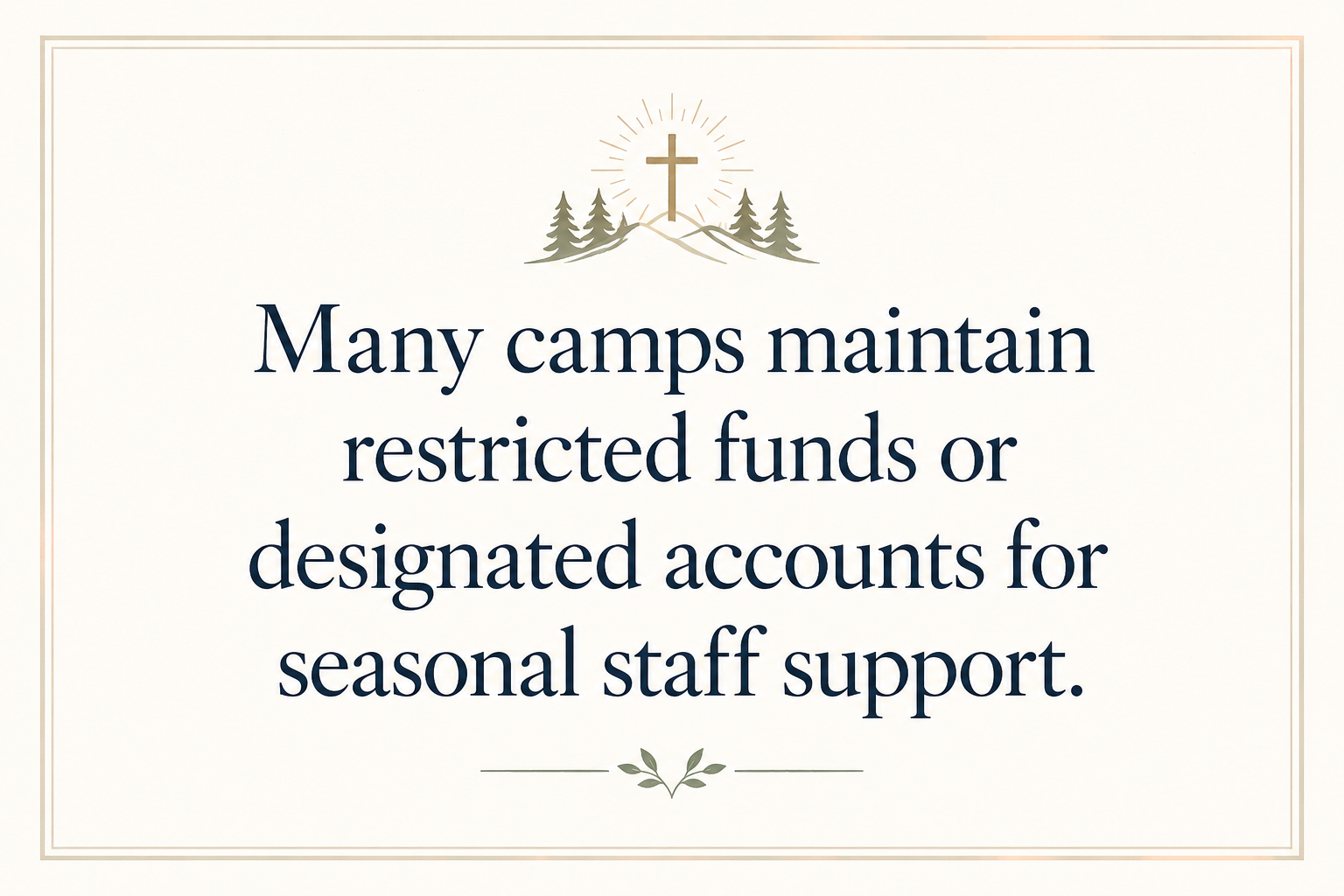 Key insight about How to sponsor a Christian camp staff member