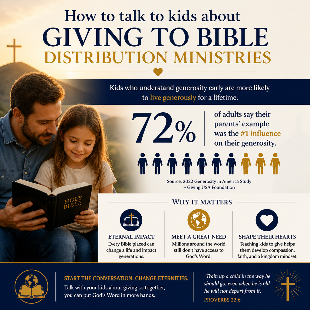 How to talk to kids about giving to Bible distribution ministries statistics