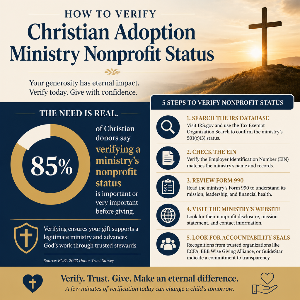 How to verify Christian adoption ministry nonprofit status statistics