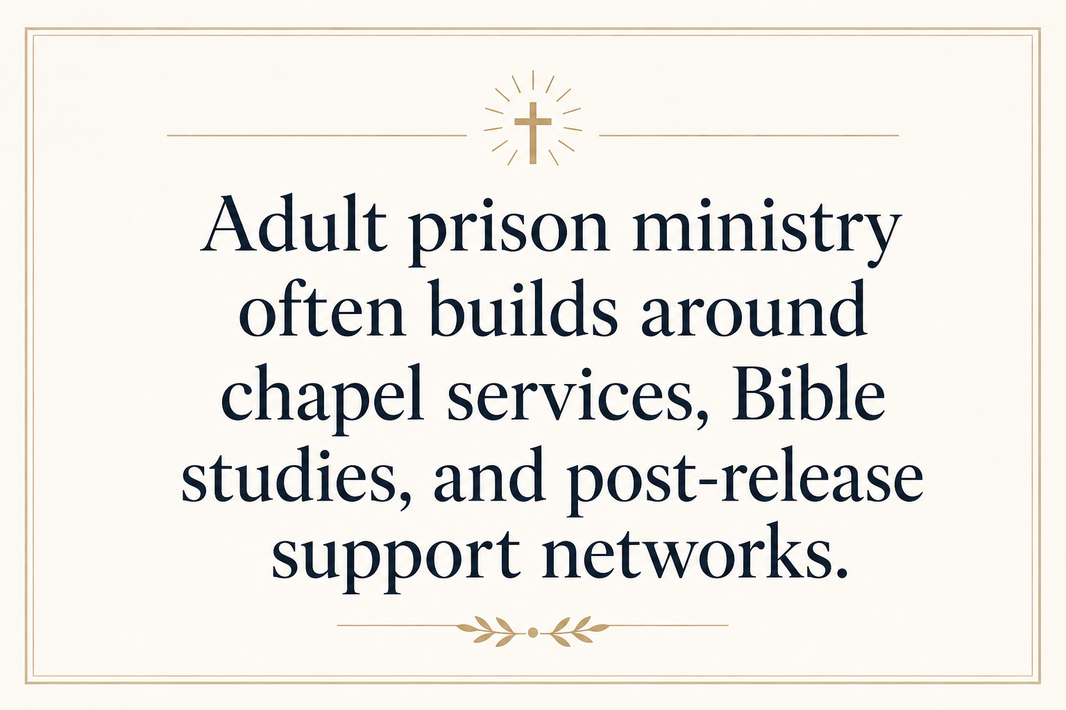 Key insight about Prison Ministry for Youth and Juvenile Justice