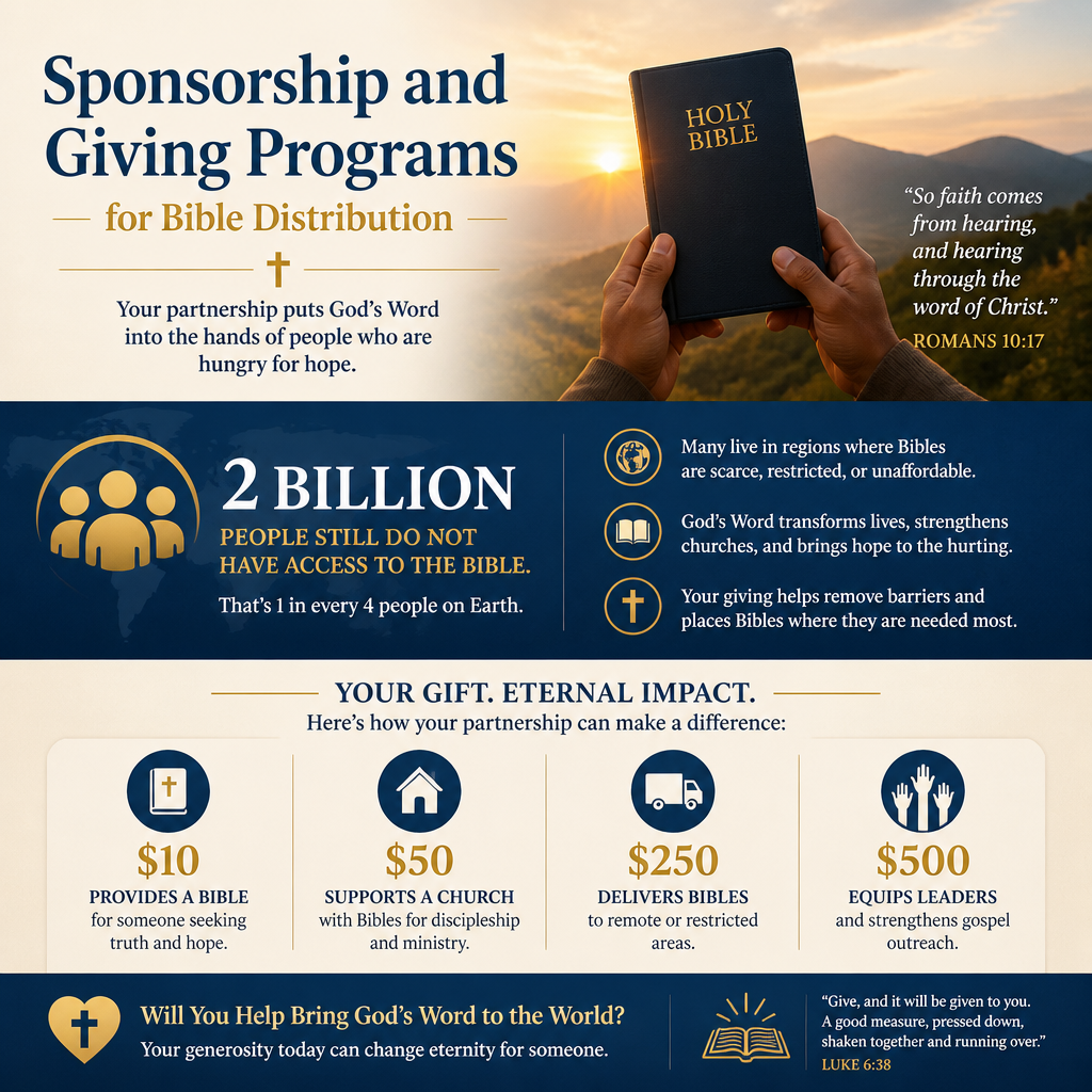 Sponsorship and Giving Programs for Bible Distribution statistics