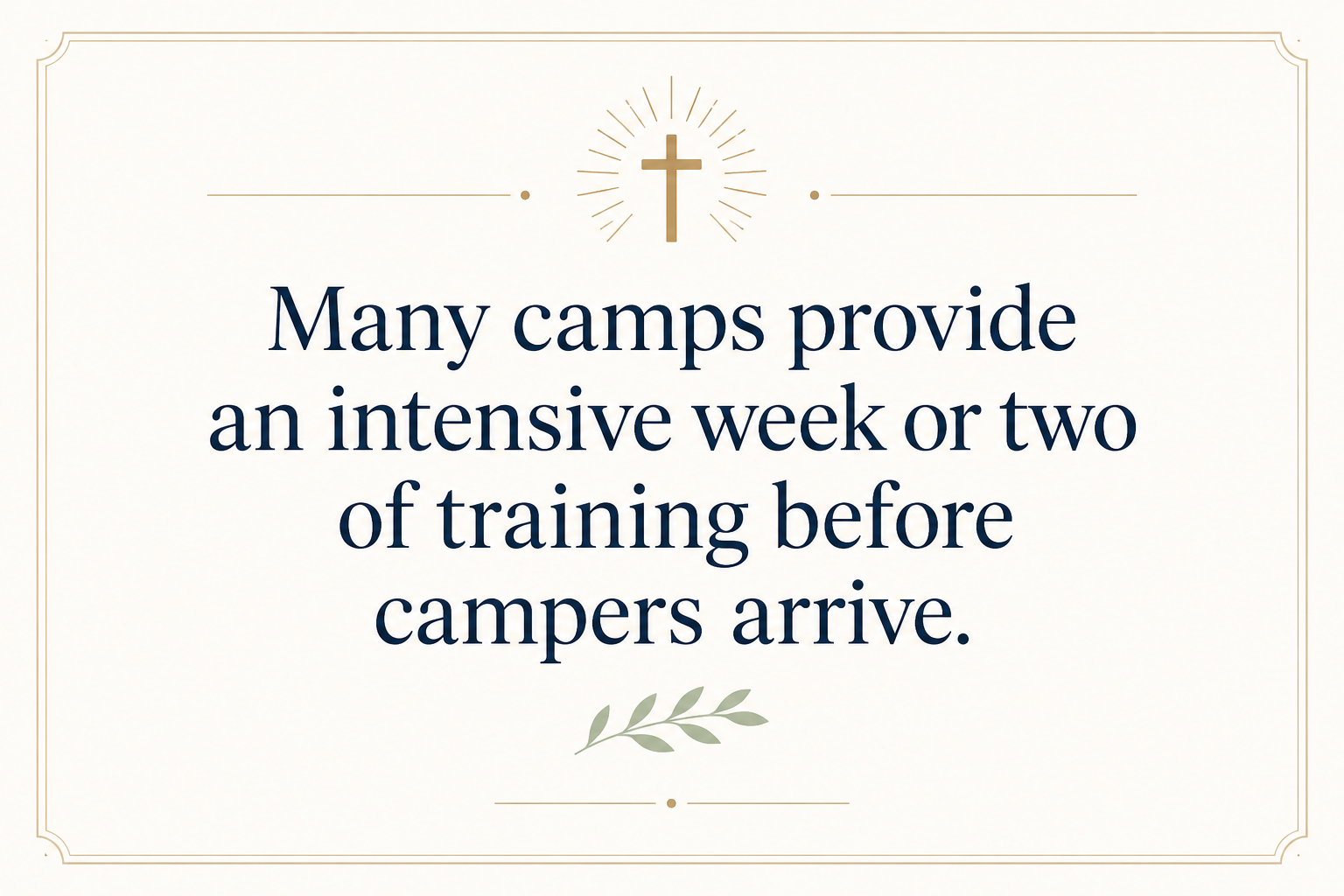 Key insight about Supporting Christian Camp Staff and Counselors