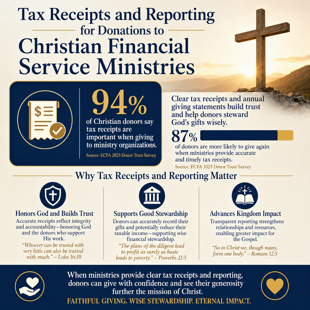 Tax Receipts and Reporting for Donations to Christian Financial Service Ministries statistics