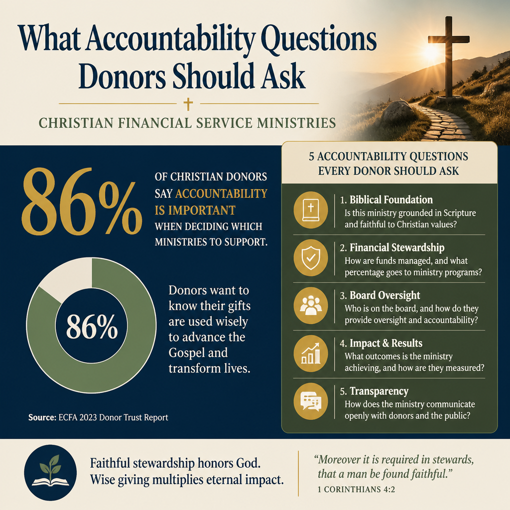 What accountability questions donors should ask Christian financial service ministries statistics
