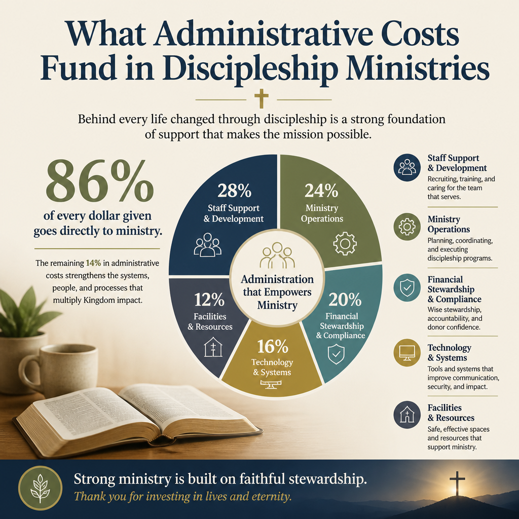What administrative costs fund in discipleship ministries statistics