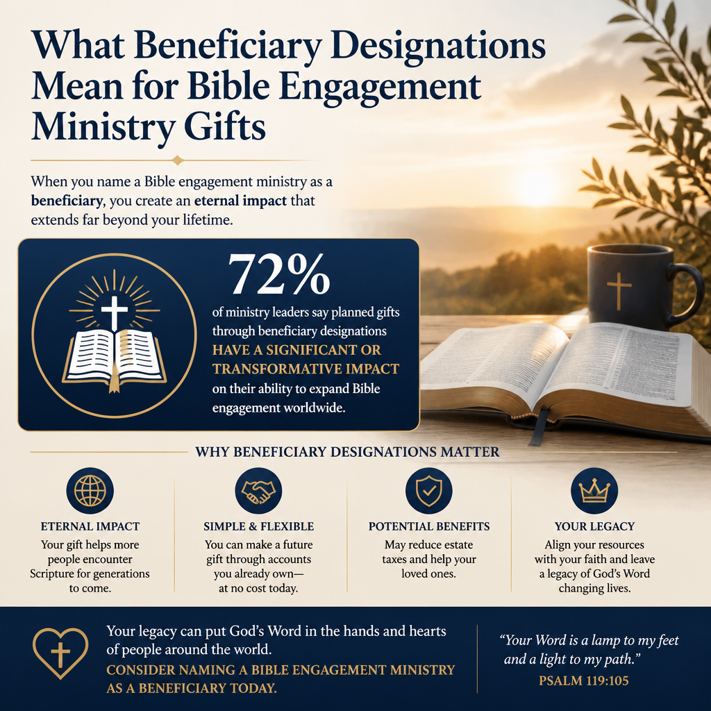 What beneficiary designations mean for Bible engagement ministry gifts statistics
