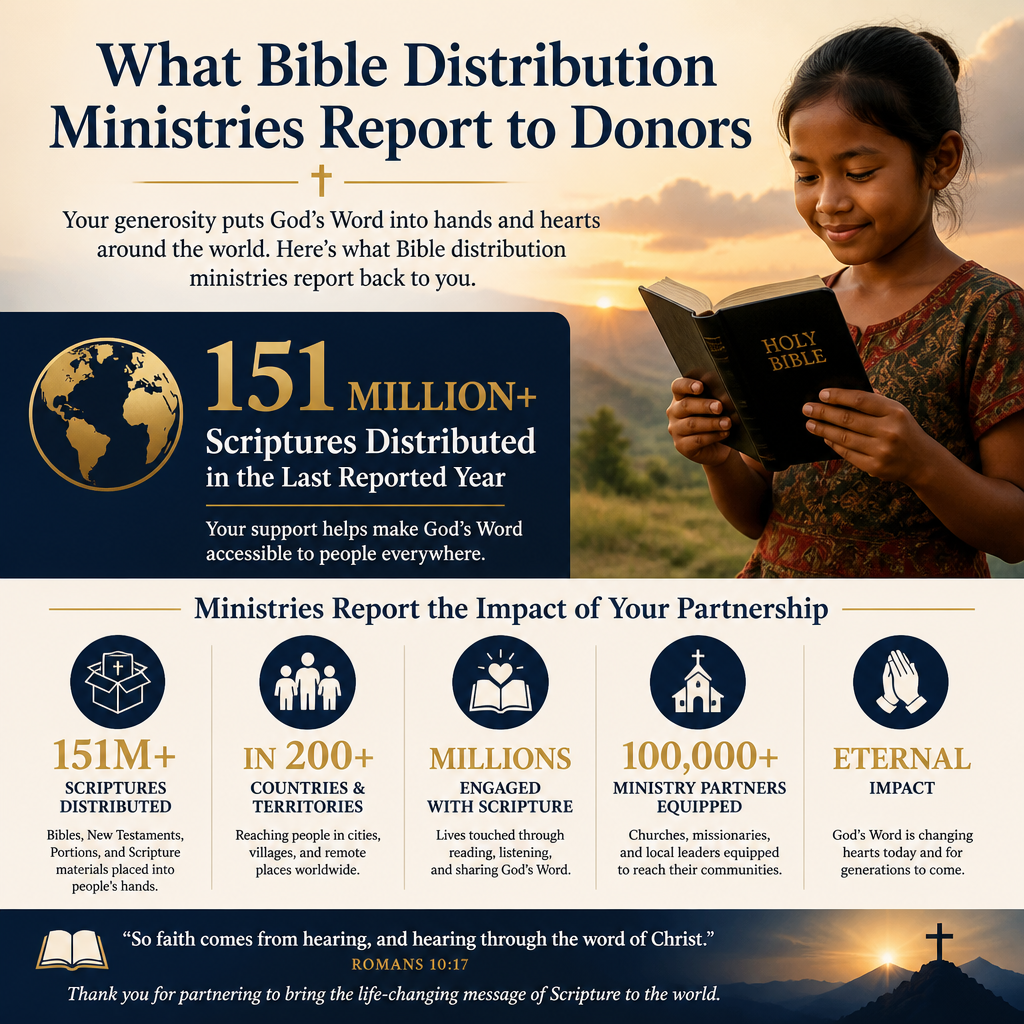 What Bible distribution ministries report to donors statistics