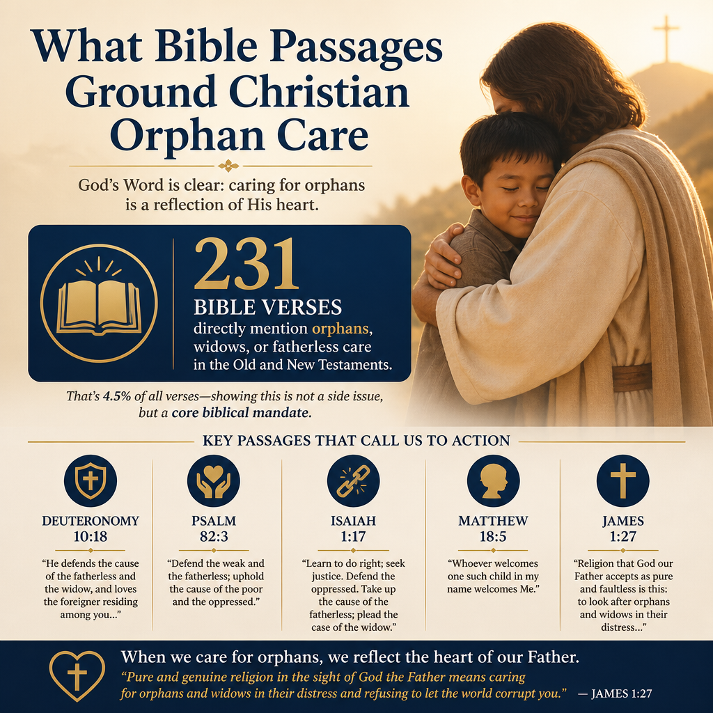 What Bible passages ground Christian orphan care statistics