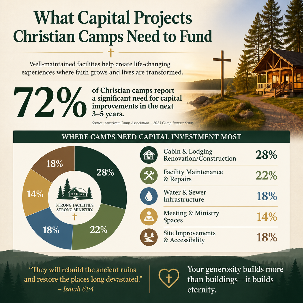 What capital projects Christian camps need to fund statistics