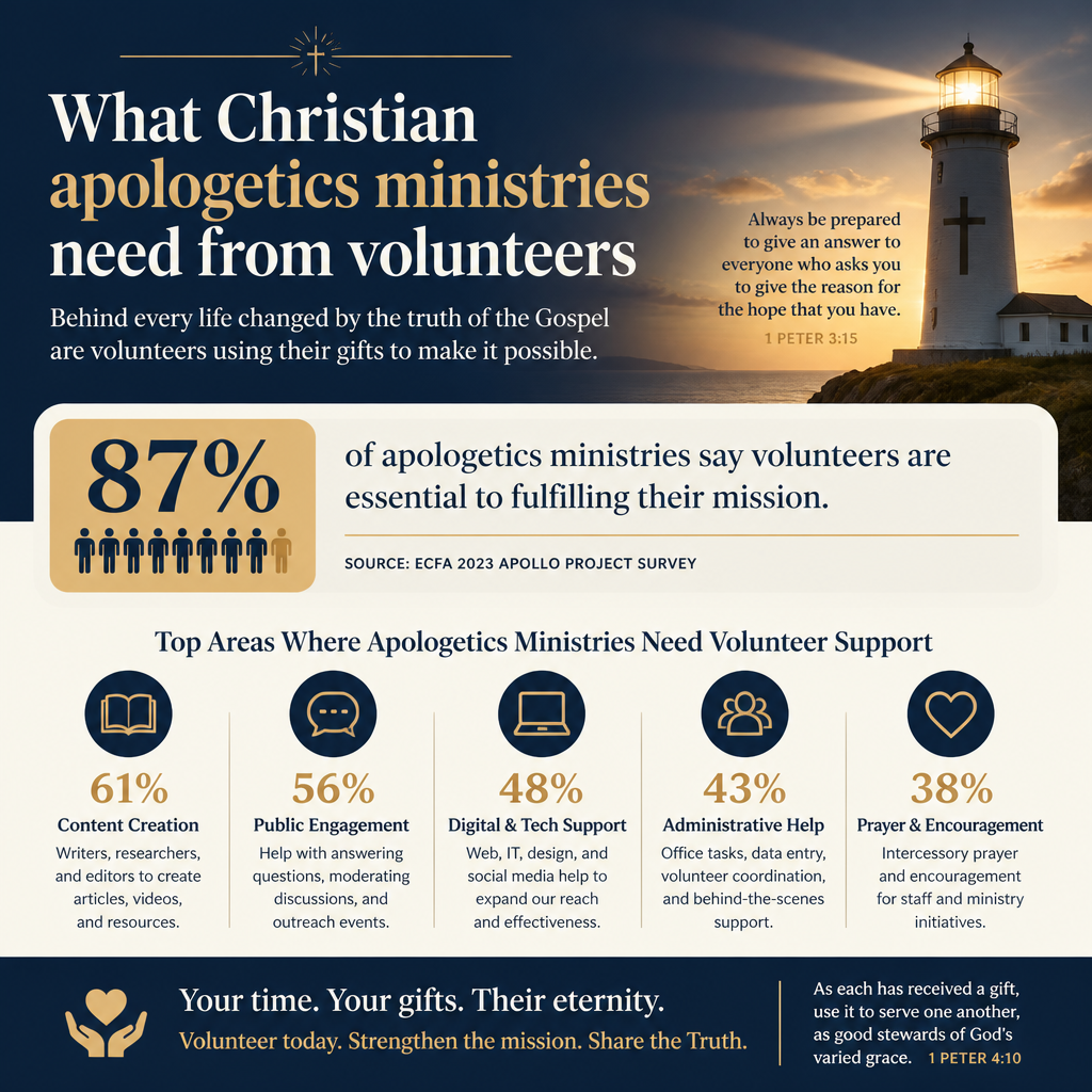 What Christian apologetics ministries need from volunteers statistics
