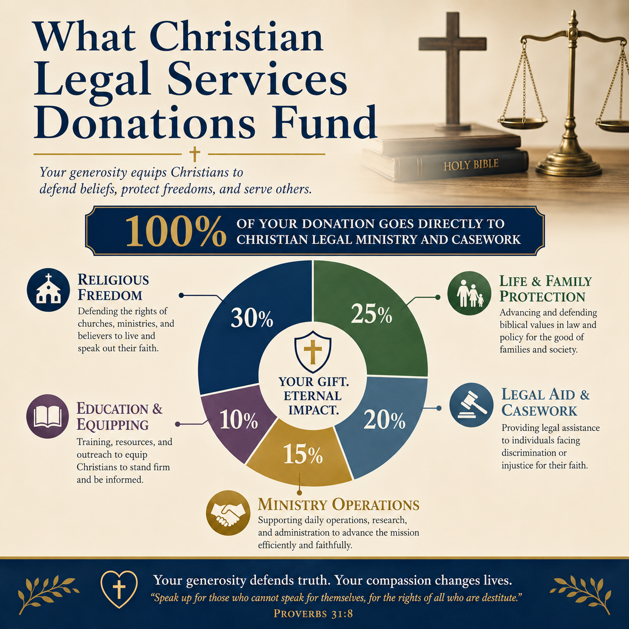 What Christian legal services donations fund statistics