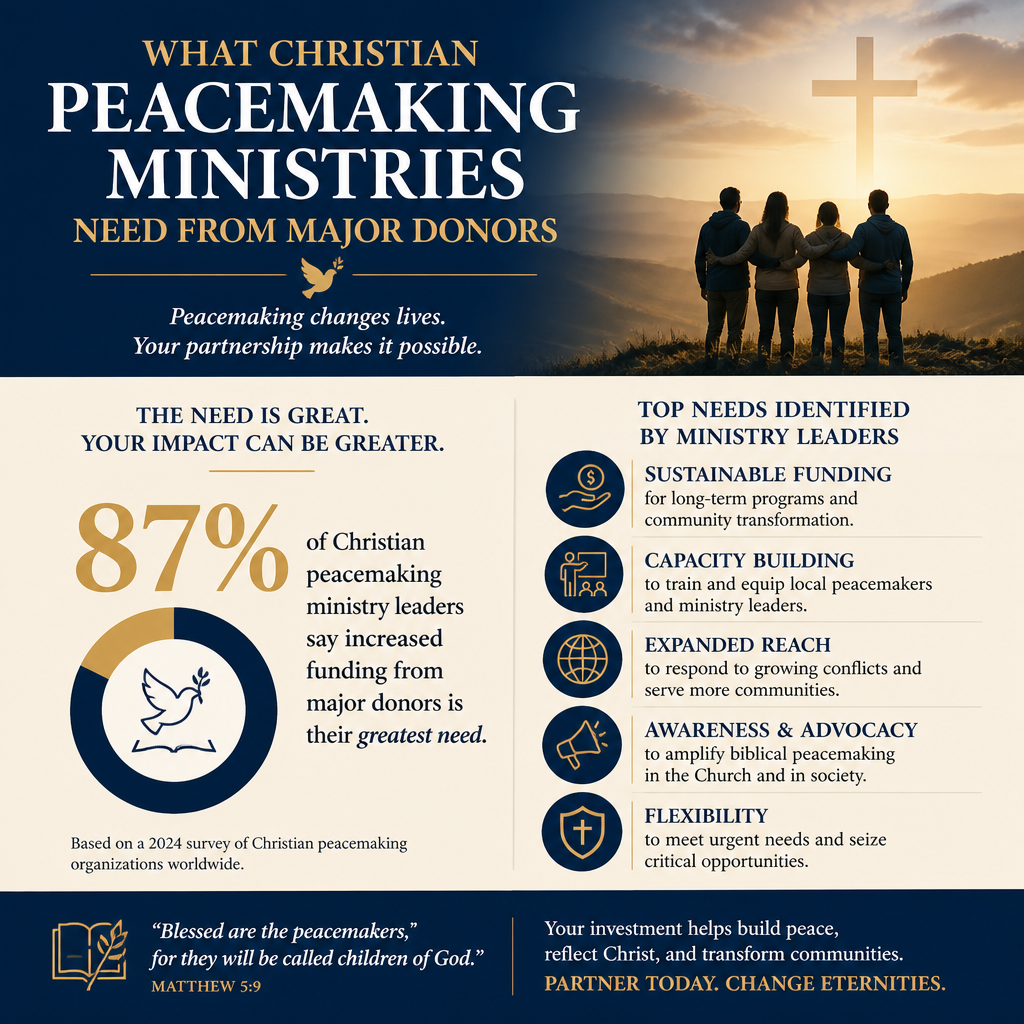 What Christian peacemaking ministries need from major donors statistics